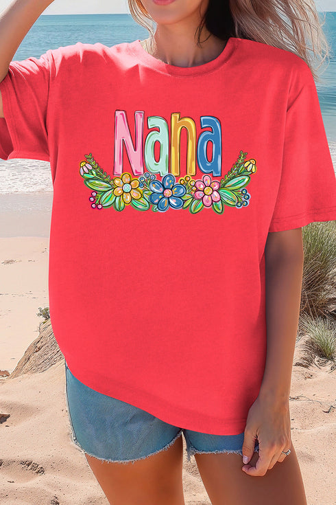 Spring Floral Nana Comfort Colors Adult Ring-Spun Cotton Tee