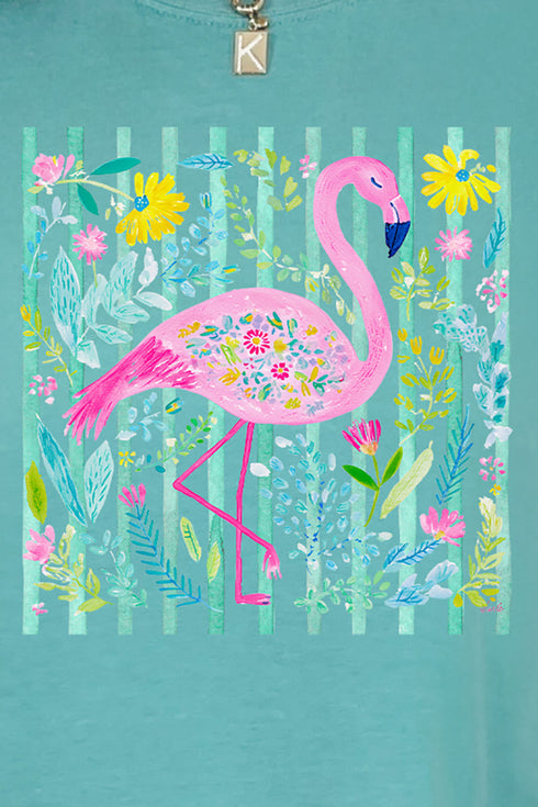 Flamingo Coastal Garden Comfort Colors Adult Ring-Spun Cotton Tee