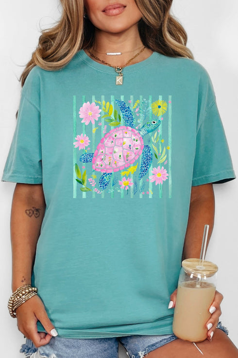 Turtle Coastal Garden Comfort Colors Adult Ring-Spun Cotton Tee