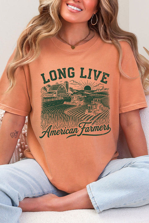 Long Live American Farmers Comfort Colors Adult Ring-Spun Cotton Tee