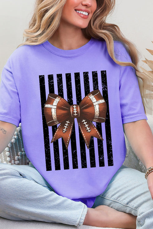 Black Varsity Bow Comfort Colors Adult Ring-Spun Cotton Tee