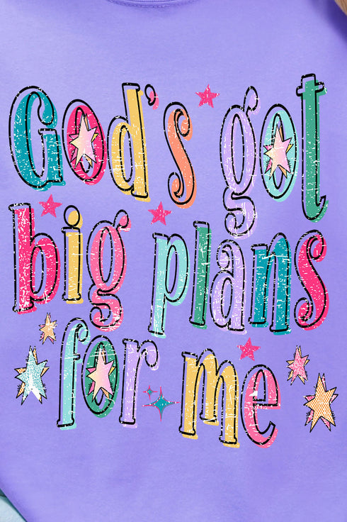 Distressed Big Plans For Me Comfort Colors Adult Ring-Spun Cotton Tee