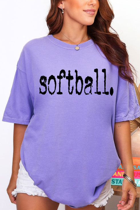 Distressed Softball. Comfort Colors Adult Ring-Spun Cotton Tee