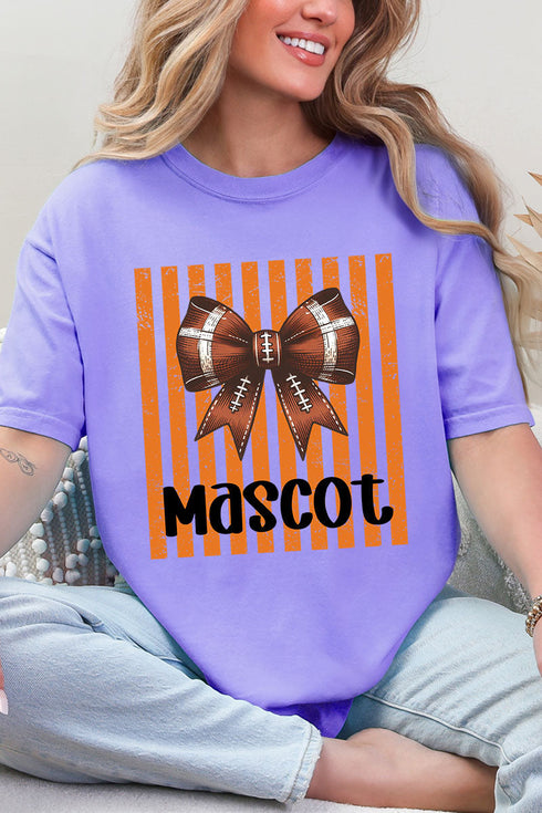 Personalized Orange Varsity Bow Comfort Colors Adult Ring-Spun Cotton Tee *Enter Mascot Name