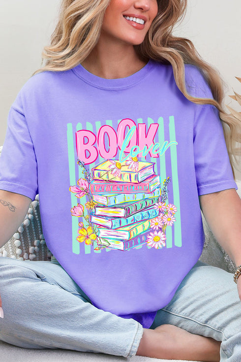 Petals & Paperback Book Lover Comfort Colors Adult Ring-Spun Cotton Tee