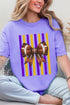 Purple & Yellow Gold Varsity Bow Comfort Colors Adult Ring-Spun Cotton Tee