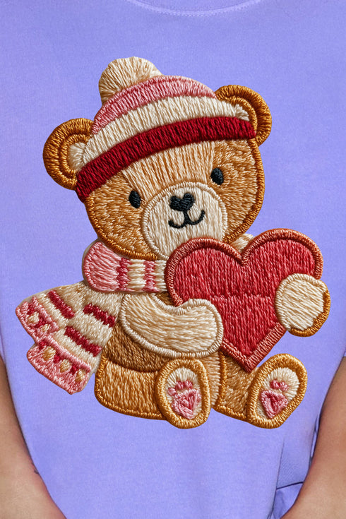 Teddy's Threaded Heart Comfort Colors Adult Ring-Spun Cotton Tee