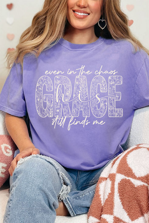 White Grace In Bloom Comfort Colors Adult Ring-Spun Cotton Tee