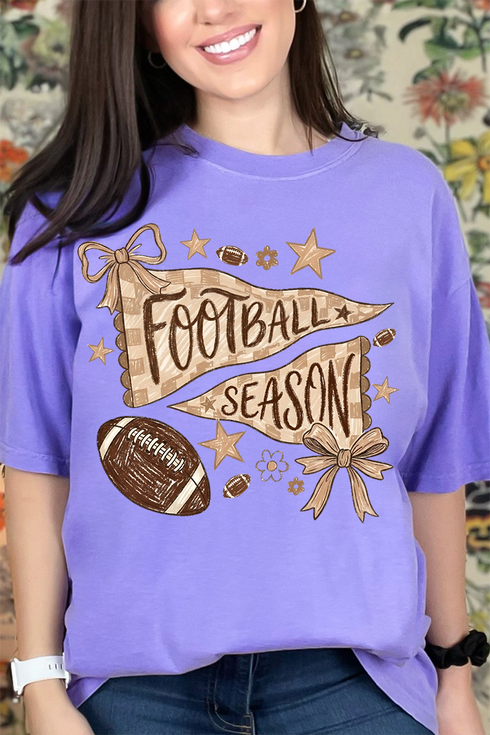Football Season Doodle Comfort Colors Adult Ring-Spun Cotton Tee