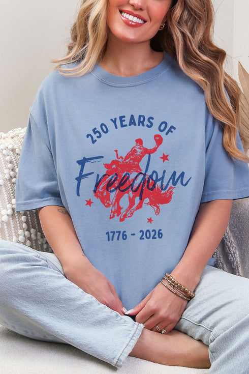 Cowboy 250 Years Of Freedom Comfort Colors Adult Ring-Spun Cotton Tee