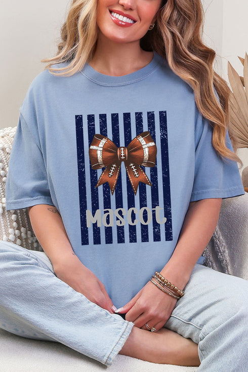 Personalized Navy Varsity Bow Comfort Colors Adult Ring-Spun Cotton Tee
