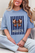 Personalized Navy Varsity Bow Comfort Colors Adult Ring-Spun Cotton Tee
