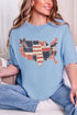 Faux Patchwork USA Map Comfort Colors Adult Ring-Spun Cotton Tee