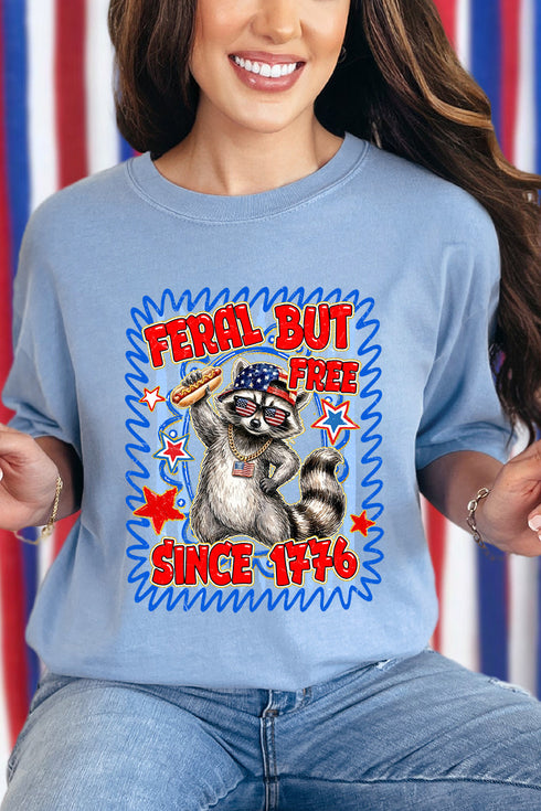 Feral But Free Since 1776 Comfort Colors Adult Ring-Spun Cotton Tee