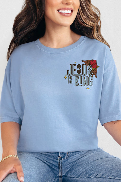 Jesus Is King Front & Back Comfort Colors Adult Ring-Spun Cotton Tee