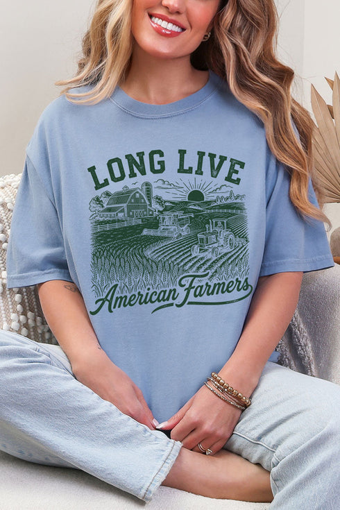 Long Live American Farmers Comfort Colors Adult Ring-Spun Cotton Tee