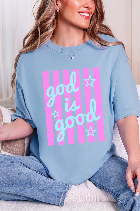 Pastel Pop God Is Good Comfort Colors Adult Ring-Spun Cotton Tee