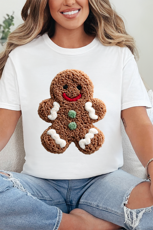 Faux Yarn Gingerbread Kisses Comfort Colors Adult Ring-Spun Cotton Tee