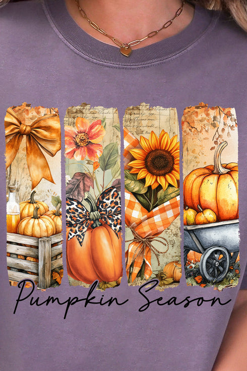 Pumpkin Season Collage Comfort Colors Adult Ring-Spun Cotton Tee