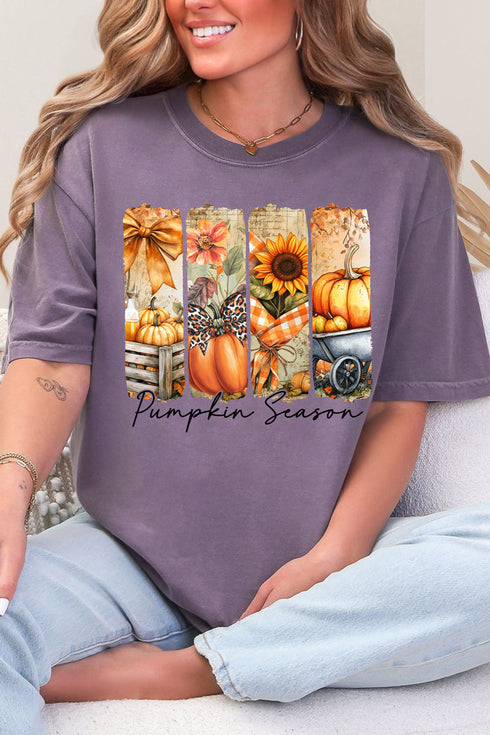 Pumpkin Season Collage Comfort Colors Adult Ring-Spun Cotton Tee