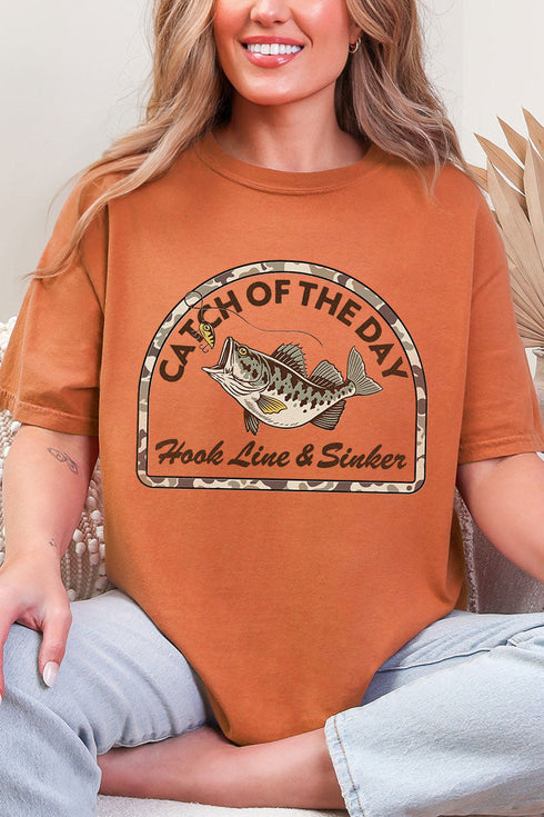 Hook Line & Sinker Brown Comfort Colors Adult Ring-Spun Cotton Tee