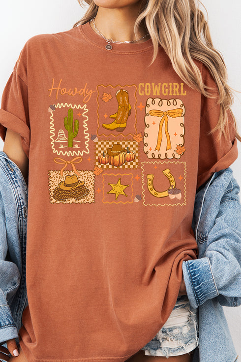 Howdy Fall, Cowgirl Comfort Colors Adult Ring-Spun Cotton Tee