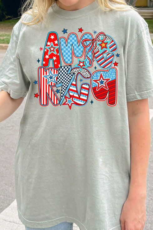 All Things America Doodle Comfort Colors Adult Ring-Spun Cotton Tee