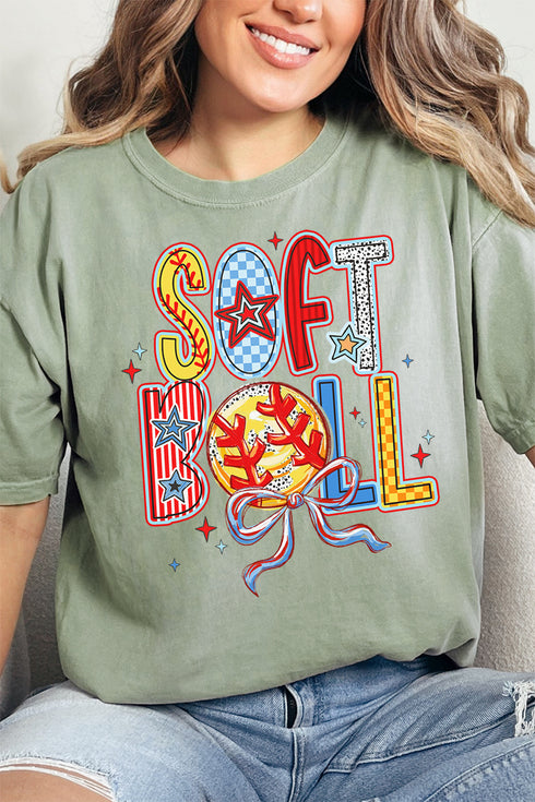 All Things Softball Doodle Comfort Colors Adult Ring-Spun Cotton Tee