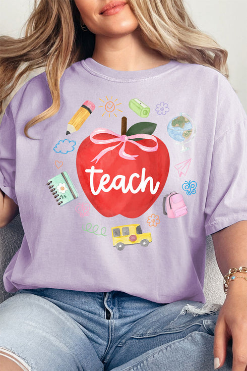 Apple Of My Eye Teacher Comfort Colors Adult Ring-Spun Cotton Tee