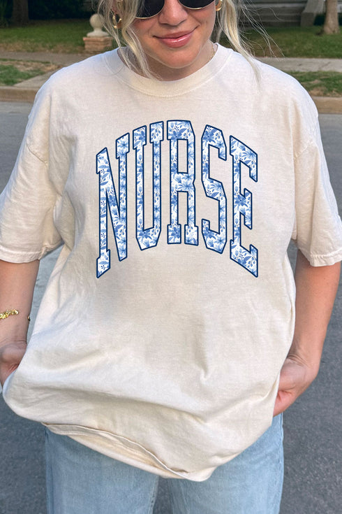 Arched Chinoiserie Nurse Comfort Colors Adult Ring-Spun Cotton Tee