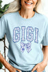 Arched Gigi Blue Chinoiserie Comfort Colors Adult Ring-Spun Cotton Tee