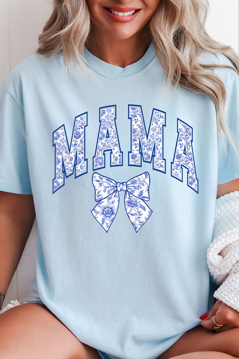 Arched Mama Blue Chinoiserie Comfort Colors Adult Ring-Spun Cotton Tee