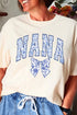 Arched Nana Blue Chinoiserie Comfort Colors Adult Ring-Spun Cotton Tee