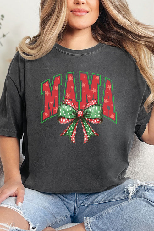 Arched Red And Green Mama Comfort Colors Adult Ring-Spun Cotton Tee