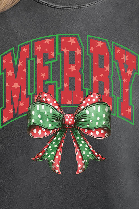 Arched Red and Green Merry Comfort Colors Adult Ring-Spun Cotton Tee