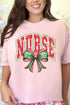 Arched Red and Green Nurse Comfort Colors Adult Ring-Spun Cotton Tee