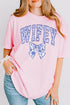 Arched Wifey Blue Chinoiserie Comfort Colors Adult Ring-Spun Cotton Tee
