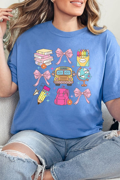 Back To School Coquette Bows Comfort Colors Adult Ring-Spun Cotton Tee