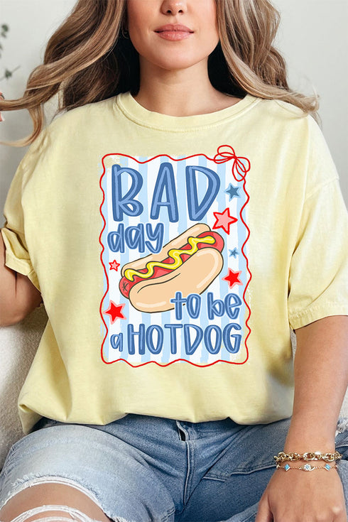 Bad Day To Be A Hot Dog Comfort Colors Adult Ring-Spun Cotton Tee