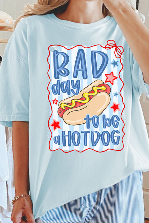 Bad Day To Be A Hot Dog Comfort Colors Adult Ring-Spun Cotton Tee