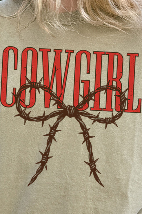 Barbed Wire Cowgirl Comfort Colors Adult Ring-Spun Cotton Tee