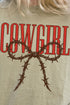 Barbed Wire Cowgirl Comfort Colors Adult Ring-Spun Cotton Tee