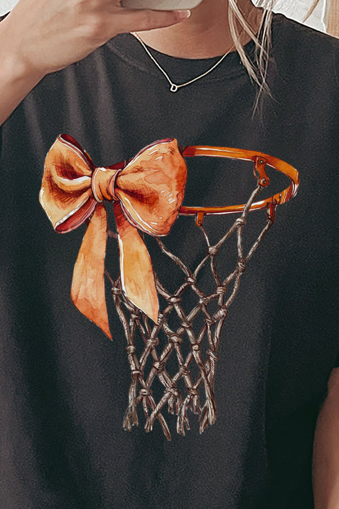 Basketball Girly Coquette Comfort Colors Adult Ring-Spun Cotton Tee
