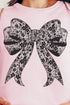 Black Lace Bow Comfort Colors Adult Ring-Spun Cotton Tee