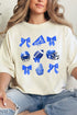 Blue Blitz And Bows Comfort Colors Adult Ring-Spun Cotton Tee
