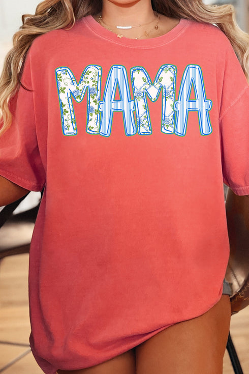 Blue Blossom Mama Comfort Colors Adult Ring-Spun Cotton Tee