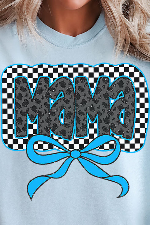 Blue Leopard Luxe Mama Comfort Colors Adult Ring-Spun Cotton Tee