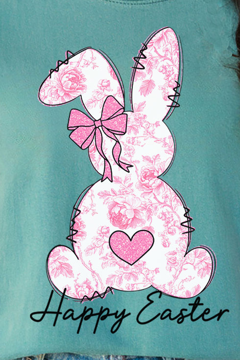 Blush Bunny Happy Easter Comfort Colors Adult Ring-Spun Cotton Tee