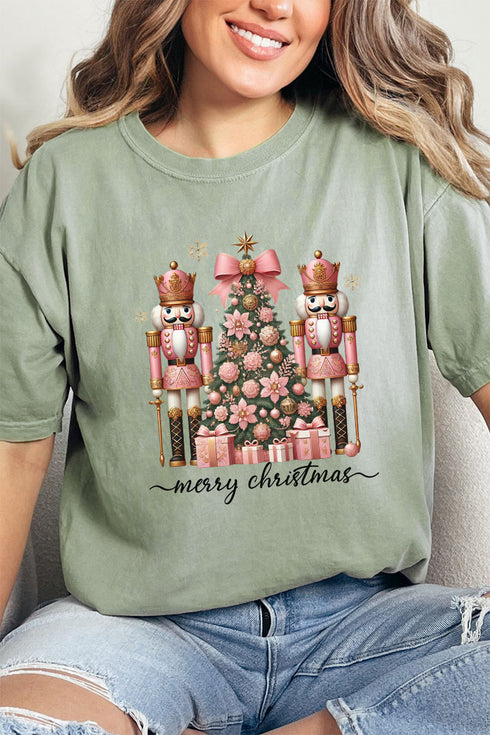Blush Nutcracker Merry Christmas Comfort Colors Adult Ring-Spun Cotton Tee
