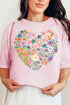 Boho Floral Heart Comfort Colors Adult Ring-Spun Cotton Tee